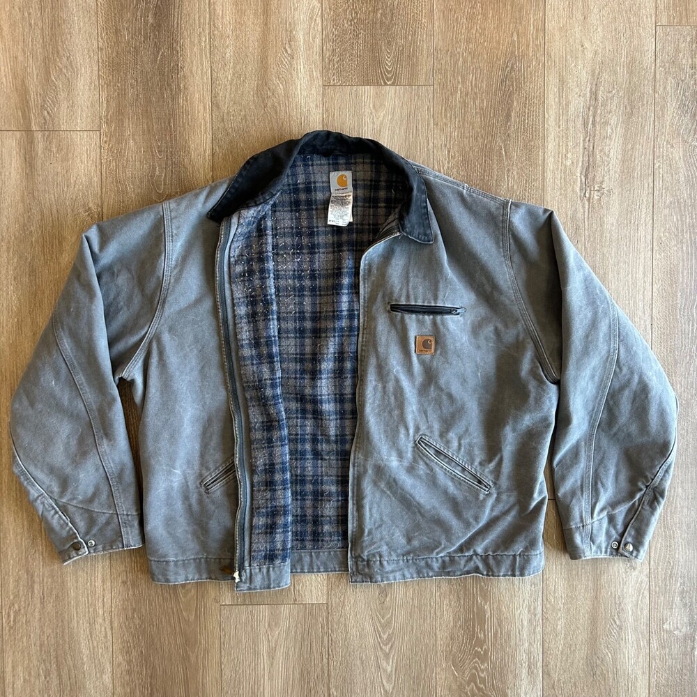 Carhartt J97 Grey Detroit Jacket Blanket Lined Gray Mens 3XL Tall Vintage USA